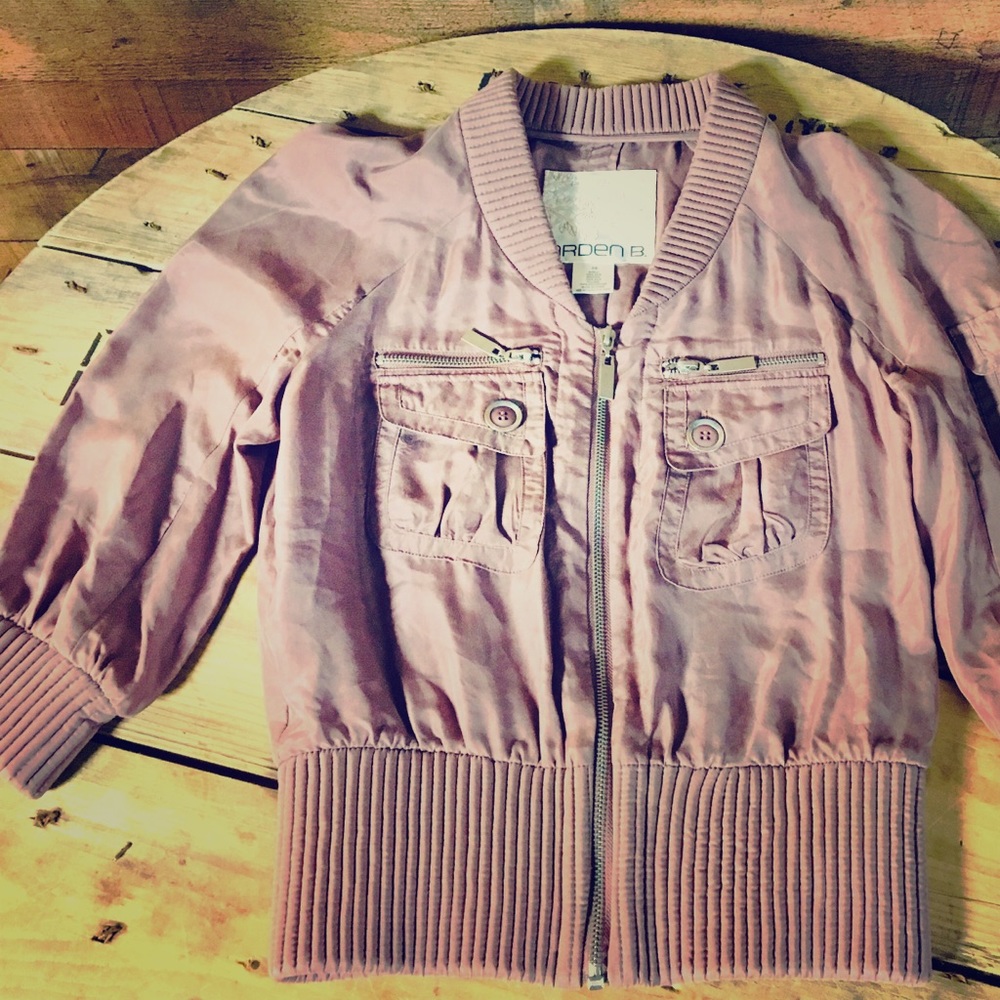 Arden B. 100% Silk Bomber Jacket Women’s sz XS